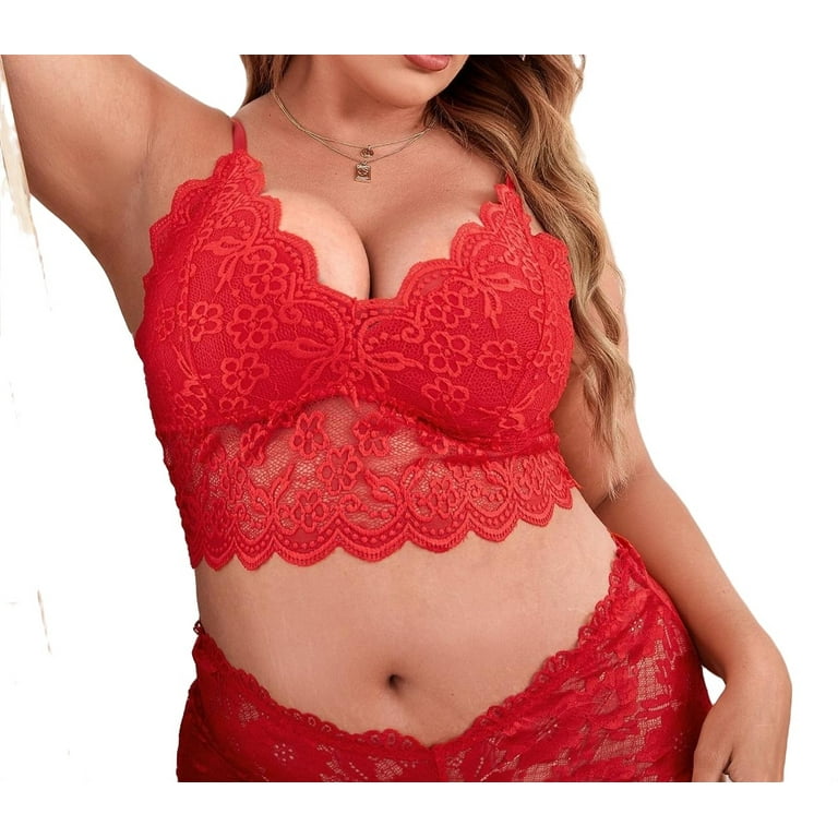 Red plus size bralette 2025