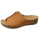 thumbnail image 1 of Sandalias de cuña con plataforma Zapatillas con cojín grueso Diapositivas de moda para mujer (38) Marrón, 1 of 9