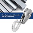 thumbnail image 3 of Single Wheel Pulley Block High Tensile Steel Lifting Rope Pulley Block With Hook Single Pulley Block For Household Skis Cable Slip(1 Tons), 3 of 5