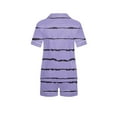 thumbnail image 5 of ¡Liquidación! Pijama informal de manga corta con cuello vuelto para niños de Honeeladyy, color liso, a la moda, para uso diario (morado, 6-7 años), 5 of 5