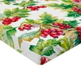 thumbnail image 2 of Ambesonne Rowan Fitted Sheet 2 Pcs Set, Watercolor Berries Winter, King, Scarlet Mustard Green, 2 of 3