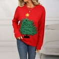 thumbnail image 4 of PFRNLF Christmas Sweaters for Women No Boundarie,Cute Cedar Patterns Long Sleeve Christmas Tree Printed Knitted Pullover Tops, 4 of 8