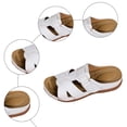 thumbnail image 7 of Orthopedic Sandals for Women Splice Leather Open Toe Slip on Slides Adjustable Low Wedge Walking Shoes White Size 7, 7 of 7