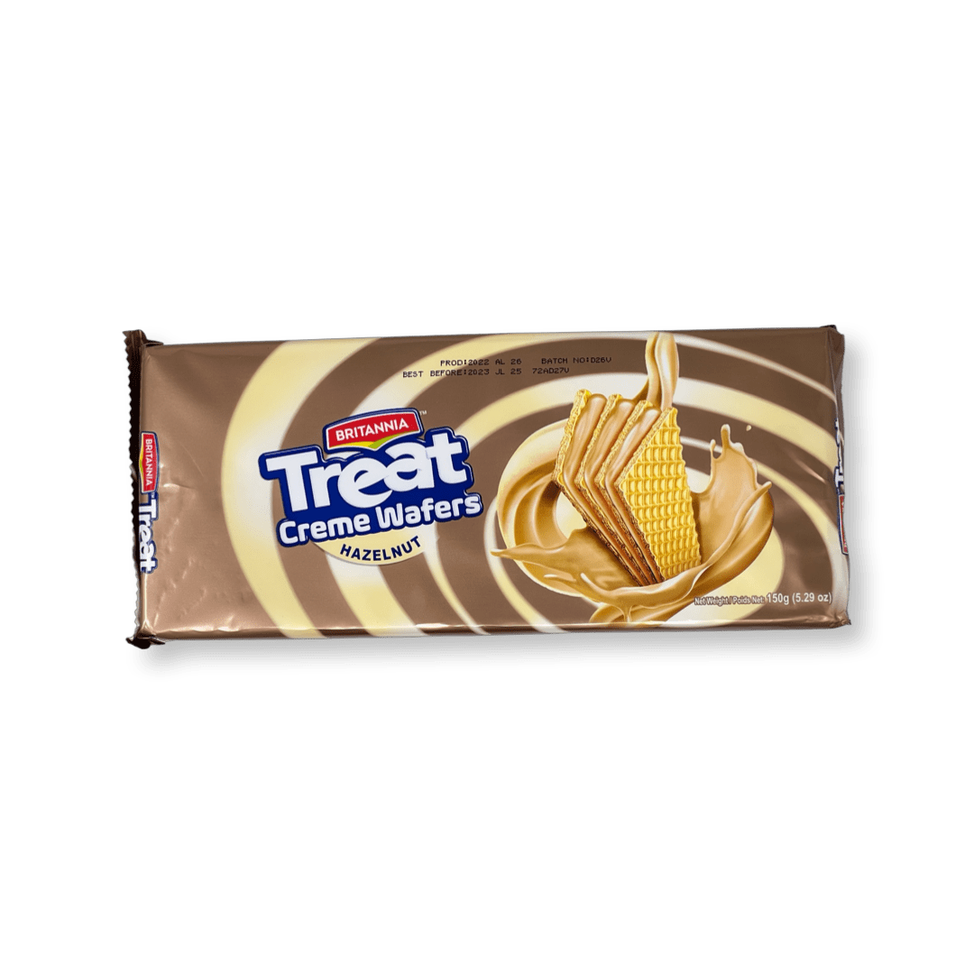 BRITANNIA TREAT WAFER STRAWBERRY Treat yourself to the delicious taste of Britannia Treat Creme Wafers Candy. This classic candy is made with a perfect combination of wafer and creme layers, making it a delicious treat for any occasion. The crunchy and sweet flavor of these wafers will satisfy your craving for something sweet. Per