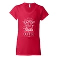 thumbnail image 2 of Wild Bobby Saved By Jesus Fueled By Coffee Inspirational/Christian Women Standard V-Neck Tee, Red, XX-Large, 2 of 5