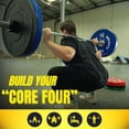 thumbnail image 4 of HulkFit 2-inch Sport Series Olympic Weight Plates Bumper Plates for Barbell Weightlifting Strength Training with Shock Absorbing Low Bounce Technology - Black & Multicolor, 4 of 6