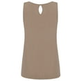 thumbnail image 2 of Made by Johnny Women's Summer Sleeveless Pleated Back Closure Casual Tank Tops L TAUPE, 2 of 6