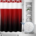 thumbnail image 2 of No Hook Shower Curtain, Dark Red Black Ombre Shower Curtains for Bathroom with See Through Top Window, Modern Abstract Art Striped Gradient Waterproof & Washable Bath Curtain 60"x72", 2 of 9