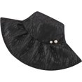 thumbnail image 4 of PIKADINGNIS Women Sun Hat Lace Summer Beach Cap Fashion Pearl Foldable Visor Floppy Hats Wide Brim with Bowknot Bucket Cap, 4 of 6