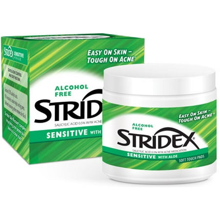 (2 pack) Stridex Sensitive, Acne Medication Pads, 0.5% Salicylic Acid, 90 (Best Way To Treat Back Acne)