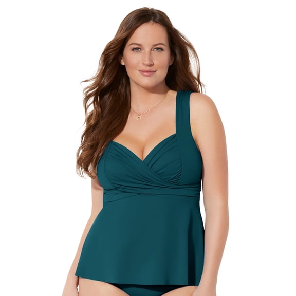 Swimsuits for All Women's Sweetheart Wrap Tankini Top