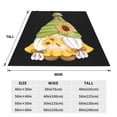 thumbnail image 3 of Honeii Sunflower Gnomes Print Fleece Blanket - Throw Blanket for Bed, Sofa, Couch, Camping, and Travel , Microplush Ultra Soft Warm Blanket-40"x30", 3 of 7
