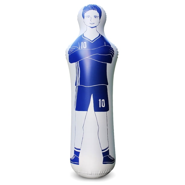 Inflable Pared Humana Poste Boxeo Posicionamiento Tiro Libre Equipo Entrenamiento Simulación Fútbol (personaje Blanco + Azul)