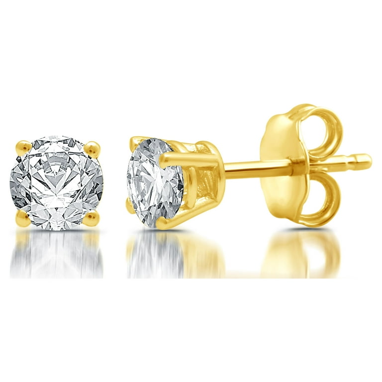 Brilliance Fine Jewelry 1/2 Carat T.W. Diamond 10 KT Yellow Gold Solitaire Studs - Each