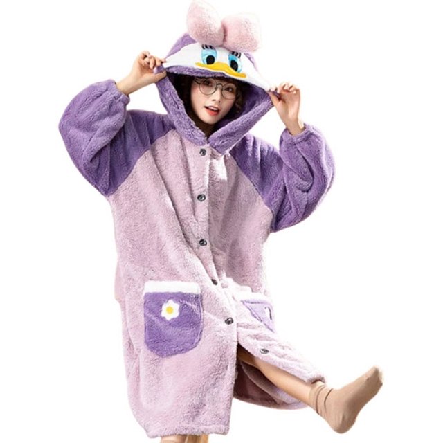 Bata Para Dormir Mujer Invierno Calientita Capucha Cosplay LOLE Bata