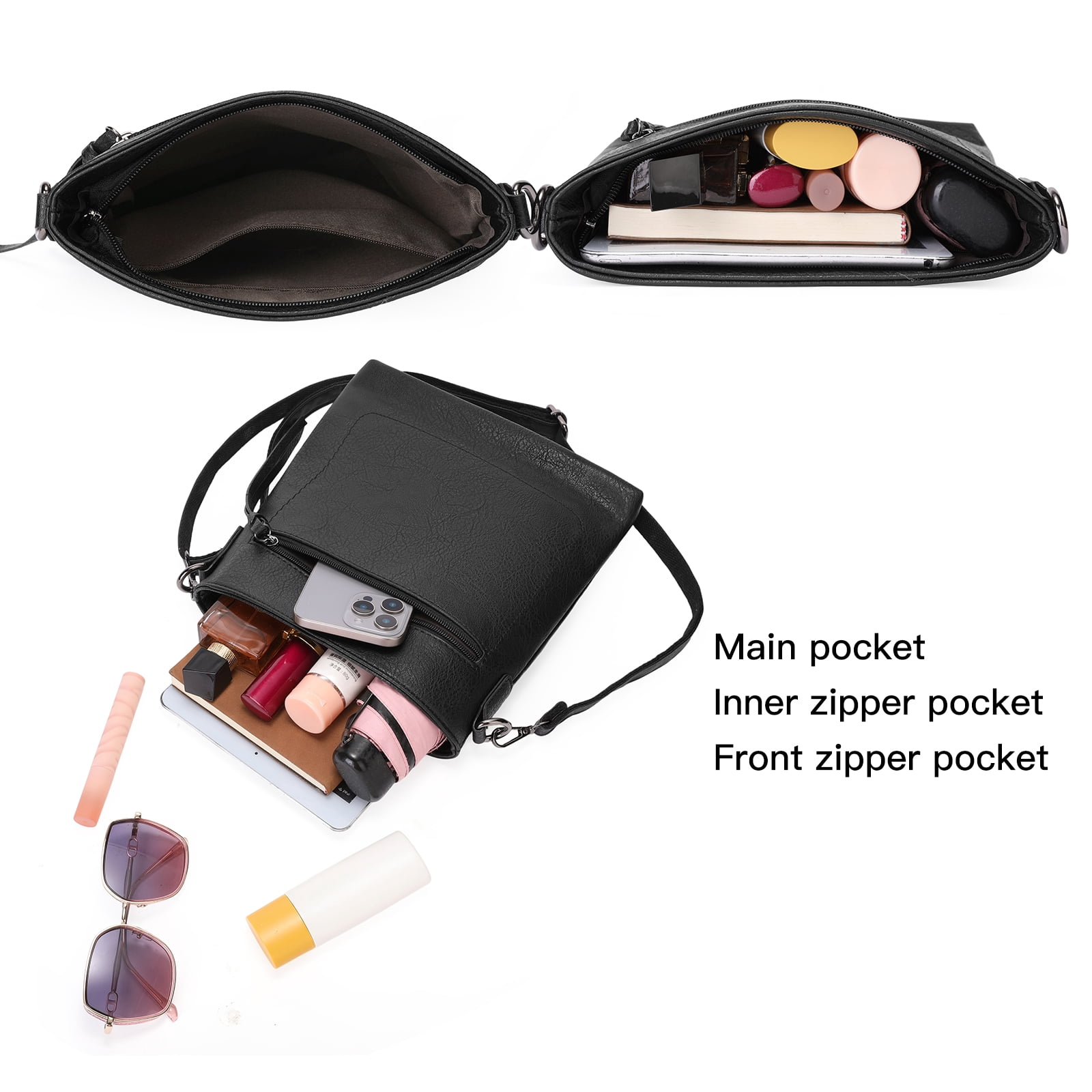 SENDEFN Real Leather Purse for Women Crossbody Bag Travel Shoulder Handbag Vintage Tassel Zipper