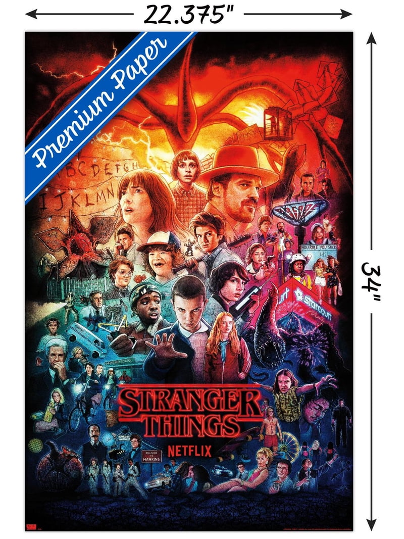 Netflixオリジナルシリーズ『STRANGER THINGS』ポスター。 Netflix Stranger Things - Three Seasons Wall Poster 22.375