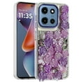 thumbnail image 2 of For Motorola Moto G 5G 2025 Muti-Color Rose Bling Stones Ornaments Case - Purple, 2 of 3
