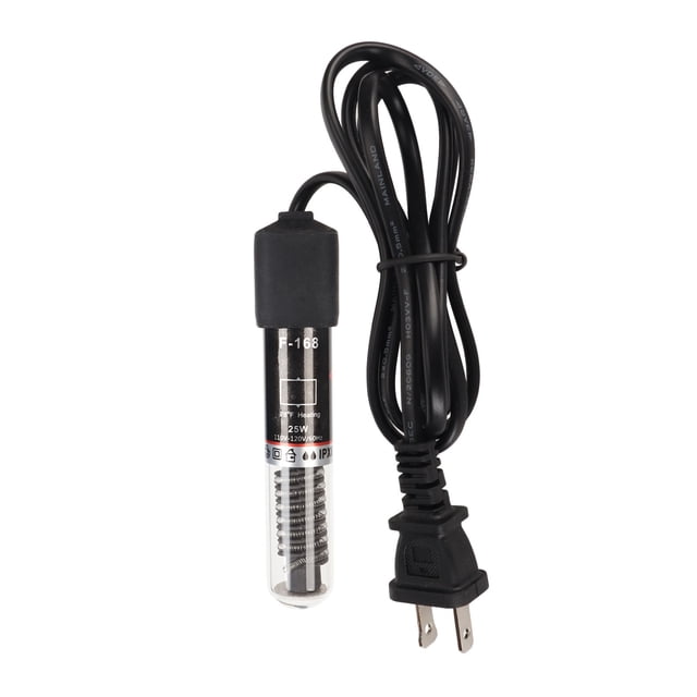 Calentador de tanque de peces 26 ℃ Temperatura constante automática Vidrio de cuarzo Calentador de acuario sumergible pequeño con ventosa 25 W Enchufe de EE. UU. 110 V