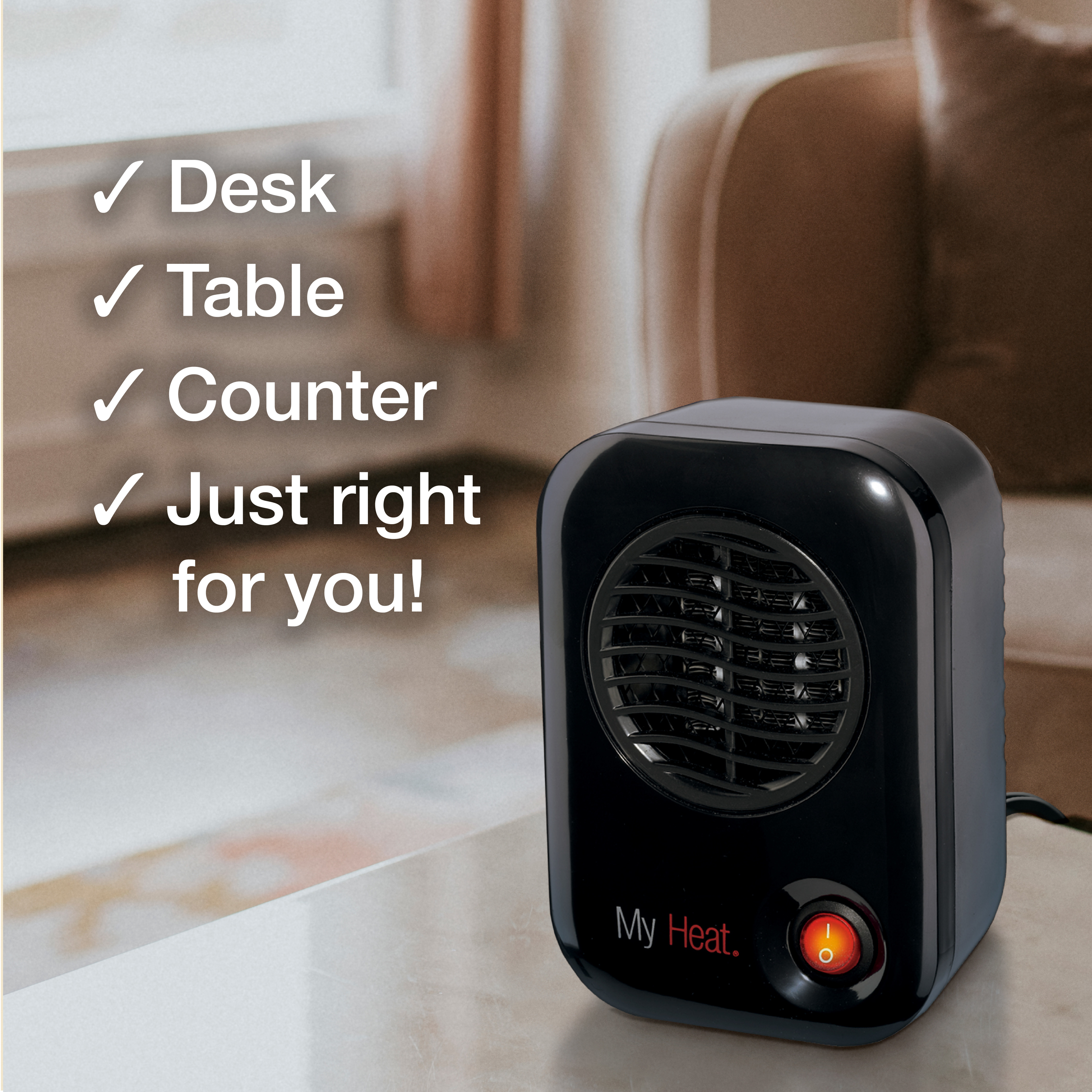 Lasko 200W MyHeat Personal Desk/Tabletop Space Heater with Simple Controls,  100, Black - Walmart.com