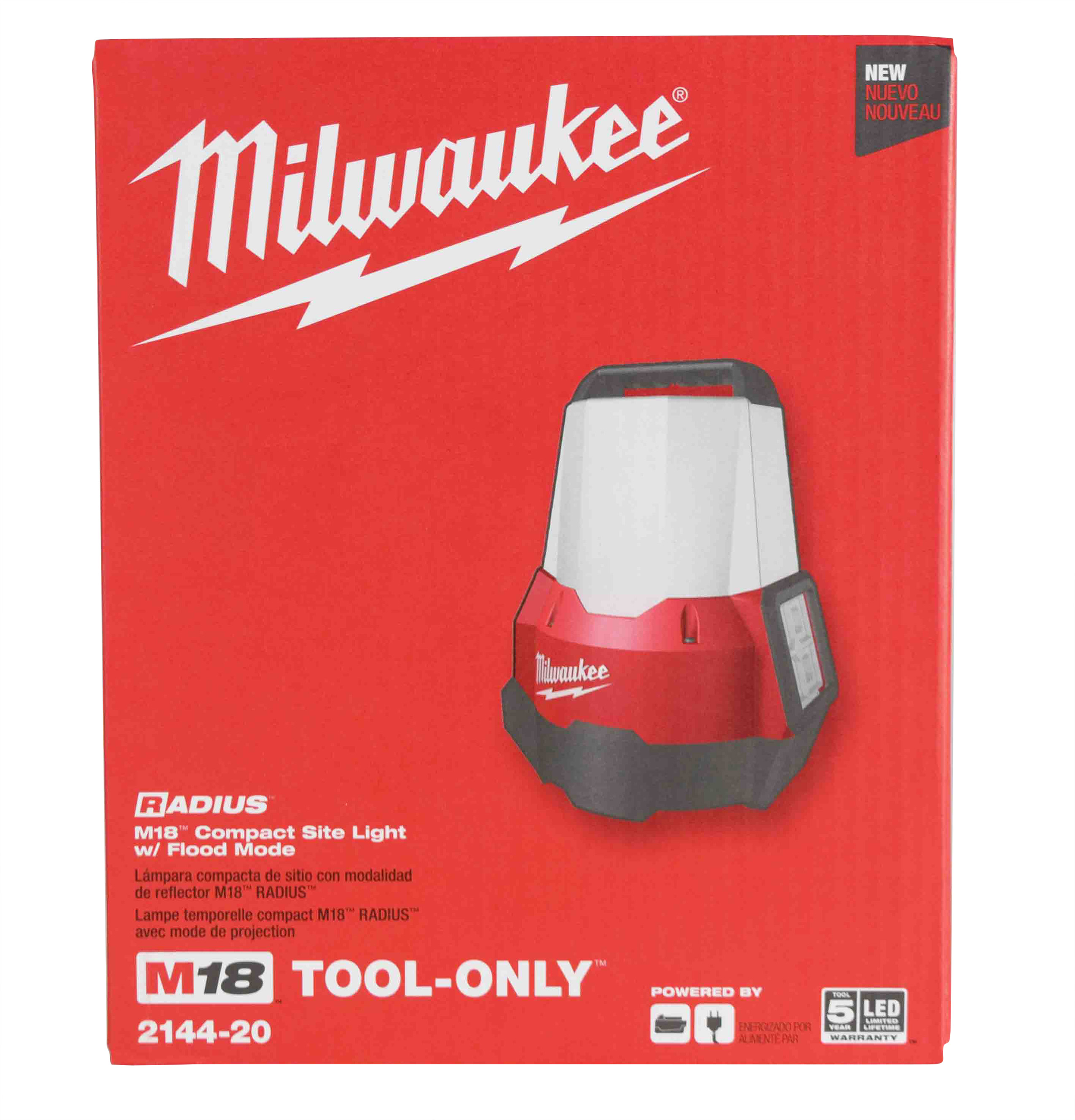 Milwaukee M18 18V 2200 Lumens Radius LED Compact Site Light with Flood Mode  Cordless 2144-20