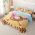 thumbnail image 3 of Castle Fairy Baseball Bat Glove Twin Quilt Set,Blue Ice Cream Drip Twin Coverlet Set,Brown Pink Yellow, 3 of 7