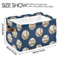 thumbnail image 3 of Baseball on Blue Storage Bins with Handle Fabric Organizer Basket Foldable Box 1 Pack 14.2x10.2x8.3, 3 of 8