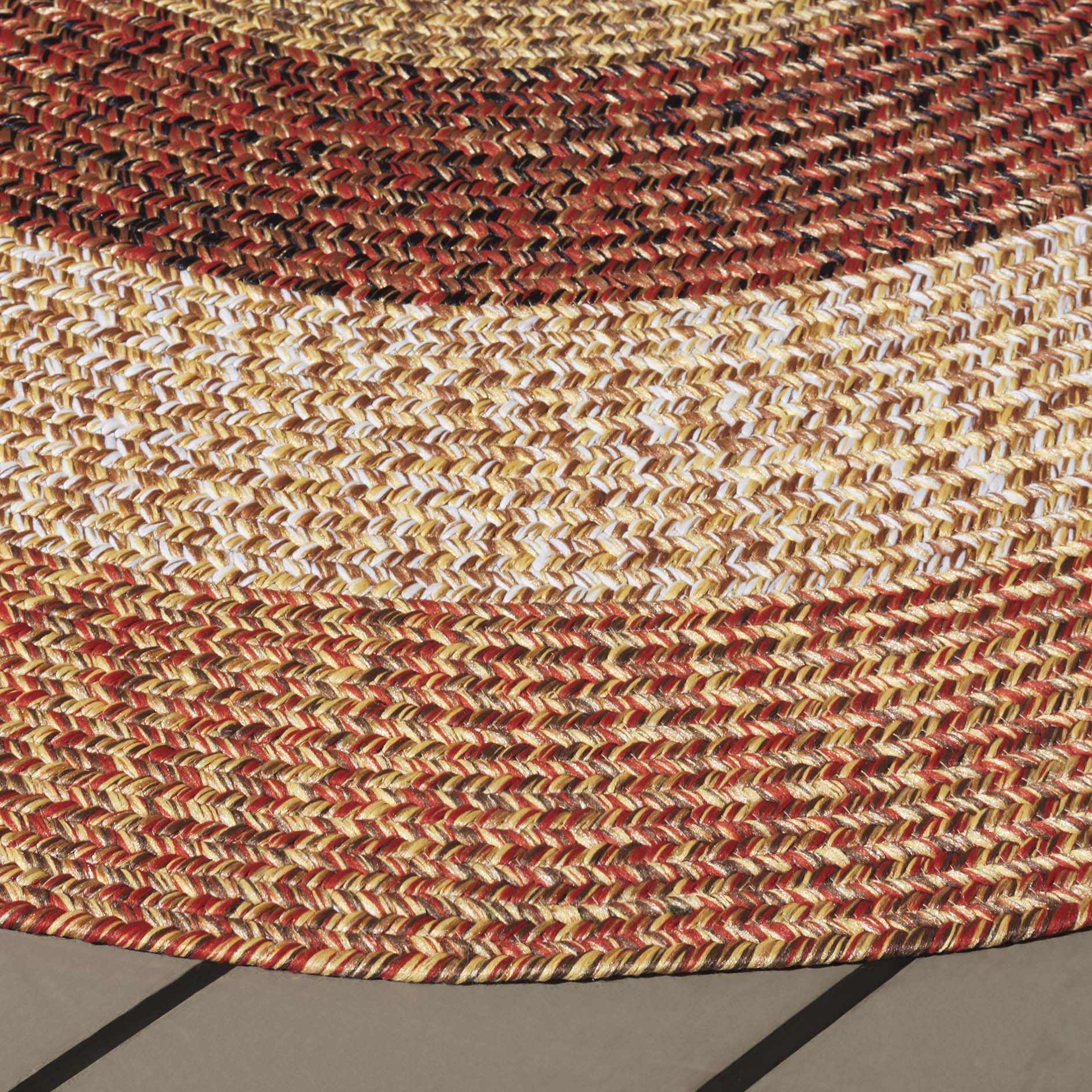 SAFAVIEH Braided Kent Geometric Machine Washable Reversible Area Rug, Rust/Red, 3' x 3' Round