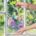 thumbnail image 6 of Peacock Bird Majestic Stained Glass Suncatcher, UV Printed Glass Decor, Colorful Animal Decor, Round, 6 of 8