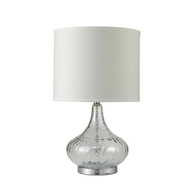 Ore Furniture 31207WH 24.5 in. Leann Fluted Clear Glass Table Lamp