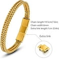 thumbnail image 2 of Bracelets for Men-Stainless Steel Magnetic Clasp Franco Chain Mens Bracelet, 2 of 7