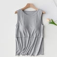 thumbnail image 5 of Gelikeya Womens Nursing Tank Tops for Breastfeeding Summer Detachable Chest Pad Maternity Shirts Double Layer Pregnancy Clothes Grey, Size XXXL, 5 of 7