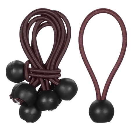 Ball Bungee Cord 4 Inch 35 Pcs Bungee Cords with Balls Canopy Tarp Tie Downs Cords Elastic String for Outdoor Camping Cargo Shelter Tent Poles Khaki
