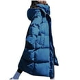 thumbnail image 2 of Turilly Women's Long Sleeved Woolen Cotton Jacket Pocket Zipper Medium Length Hooded Jacket, 2 of 3