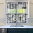 thumbnail image 3 of Gray Abstract Oil Painting 3-Piece Kitchen Curtains Set Kitchen Curtains Sets with Valance for Windows Rod Pocket Machine Washable Kitchen Decor Decorations (54"x18"+2x27.5"x24"), 3 of 6