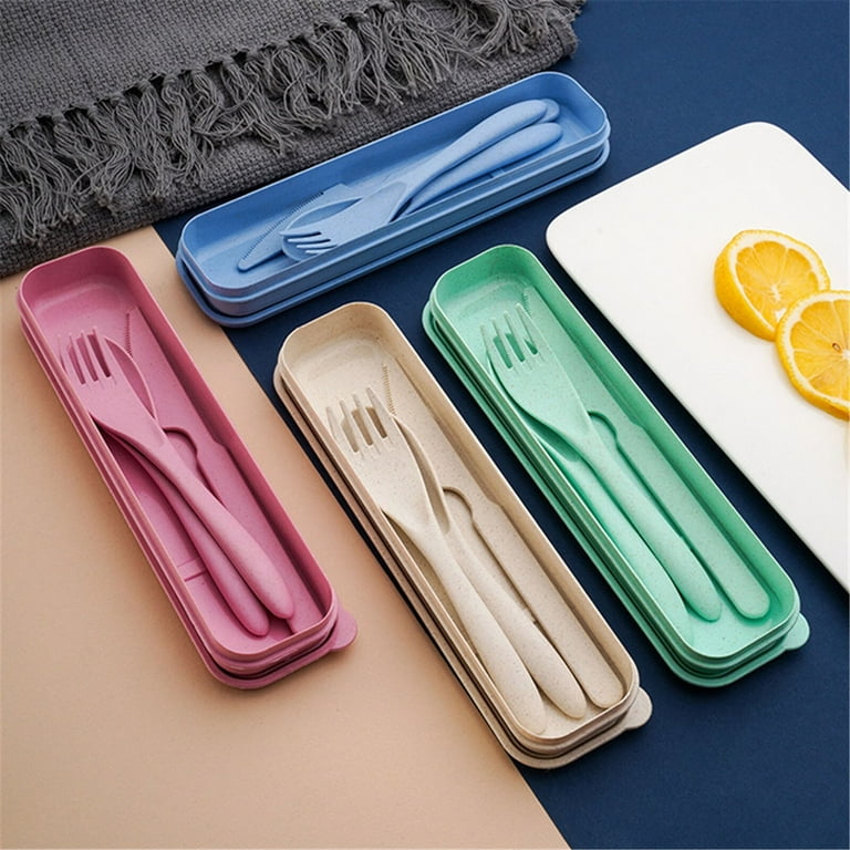 Reusable Spoon Cutlery Fork Children's Adult Portable Lunch Box Cutlery Set  For Travel Picnic Camping Or Daily Use At School