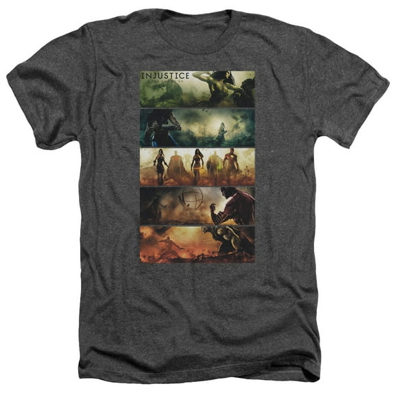 Injustice Gods Among Us - Panels - Heather Short Sleeve Shirt - XX-Large