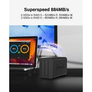 TERRAMASTER D2-320 USB RAID Enclosure – USB 3.2 Gen 2 10Gbps Type C 2Bay RAID Storage Supports RAID 0, 1, Single, JBOD (Diskless)