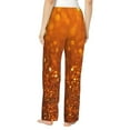 thumbnail image 3 of Disketp Golden Giltter Print Women'S Comfy Pajama Pants Casual Drawstring Palazzo Lounge Wide Leg Pants, 3 of 9