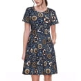 thumbnail image 1 of Vsdgher Robes Nautiques pour Femmes Été 2025 Décontractées Midi Maxi Légères Manches Courtes Col Rond Robe de Plage, 1 of 6
