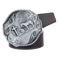 thumbnail image 2 of Cinturón de vaquero americano para hombre, correa de hebilla de caballero, cinturone americana café Colcomx Western Cowboy Belt, 2 of 8