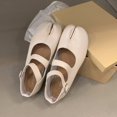 thumbnail image 5 of Sandalias de mujer, nuevas sandalias de moda con punta dividida, zapatos planos Mary Jane, zapatos de tacón para mujer, estilo retro vintage, para uso diario, novedosos, zapatos Ninja sólidos, 5 of 5