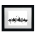 thumbnail image 2 of Trademark Fine Art 'St Louis Missouri Skyline B&W' Canvas Art by Michael Tompsett White Matte, Black Frame, 2 of 4