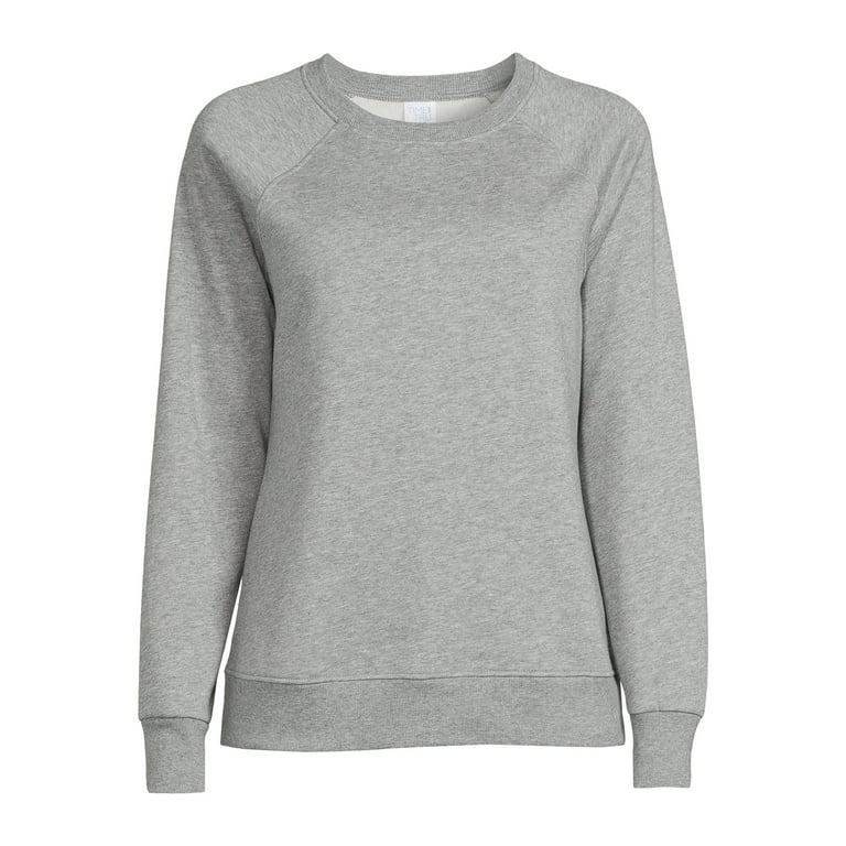 Time Tru Women s Raglan Fleece Crewneck Sweatshirt Walmart