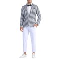 thumbnail image 2 of CHAQUETAS DEPORTIVAS A RAYAS INSPIRE CHIC PARA HOMBRES, BLAZERS DE PROM CON SOLAPA DE UN SOLO BOTÓN EN NEGRO, 2 of 6