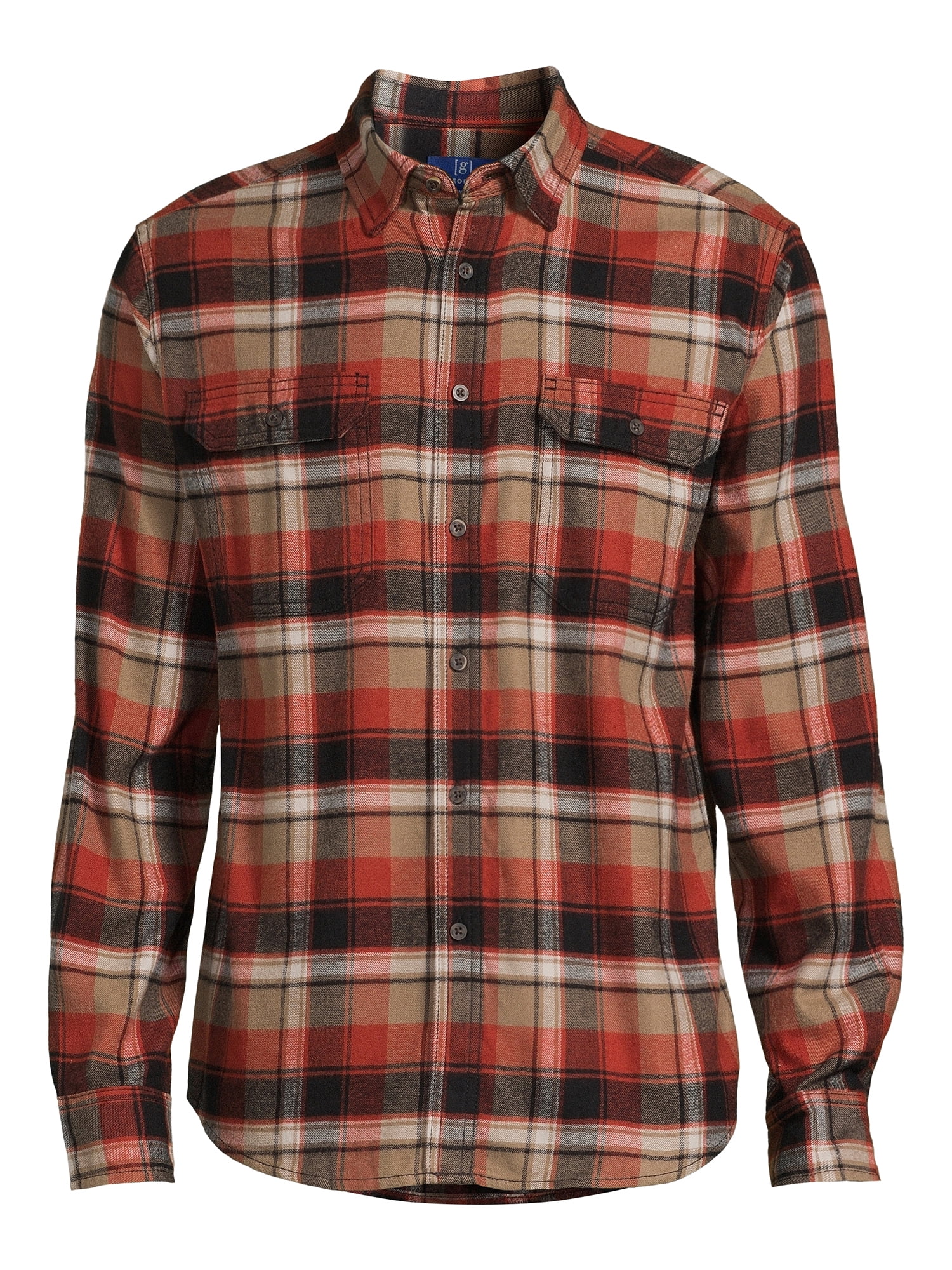 George Men's Long Sleeve Flannel Shirt, Sizes XS-3XLT