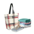 thumbnail image 2 of FORMRS Womens Canvas Tote Bag with Zipper Inner Pocket Shoulder Handbag, Red Tartan, 2 of 7