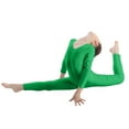 thumbnail image 2 of Xnihocha Kids Girls Metallic Teamwear Uniform Full Body Unitard Jumpsuit Leotard for Gymnastic Dance Green 7-8, 2 of 6