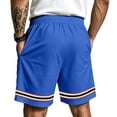 thumbnail image 5 of Hurxie Mens Athletic Gym Shorts 5/5.5 Inch Cotton Casual Shorts Elastic Waist Joggers Sports Sweat Shorts with Pockets Blue,L, 5 of 6