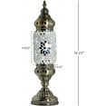 thumbnail image 3 of SILVERFEVER Turkish Cylinder Table Lamp Mosaic Glass Accent Boho Lamps Moroccan Lantern Silver Snowflake, 3 of 7